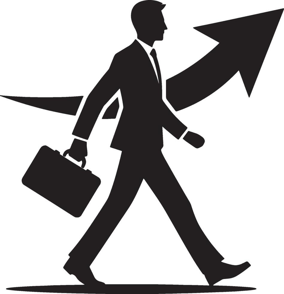 Businessman Arrow Upward Trend Success Design vector