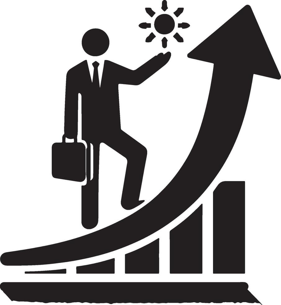 Arrow with man figure for progress and growth idea vector