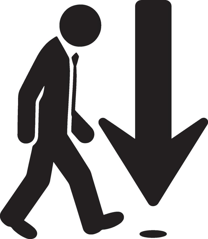 Man figure with decrease arrow design vector