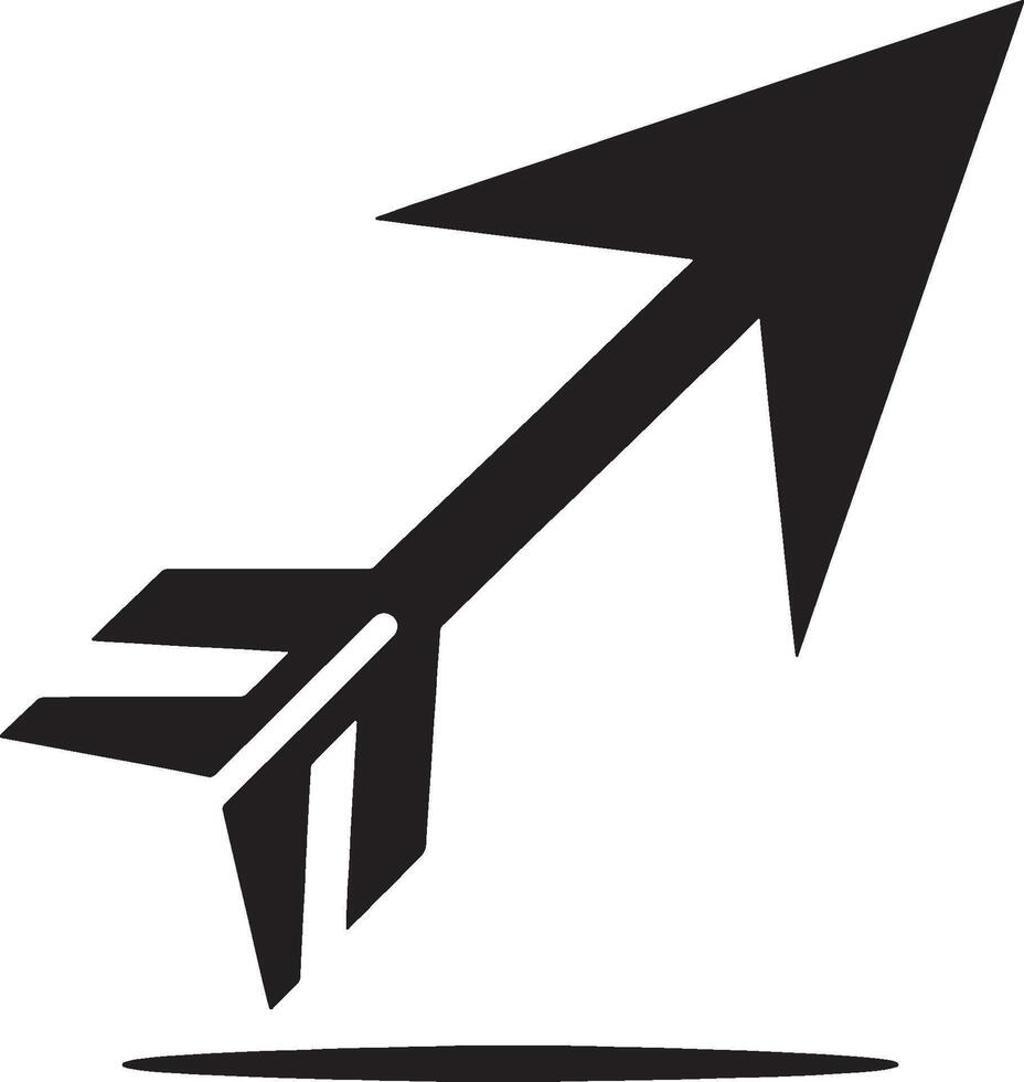 Arrow guiding man silhouette illustration vector