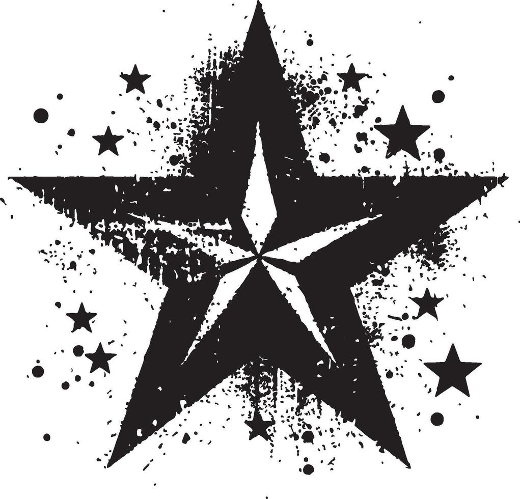 Star Shape for Tattoo and Stencil Design vector