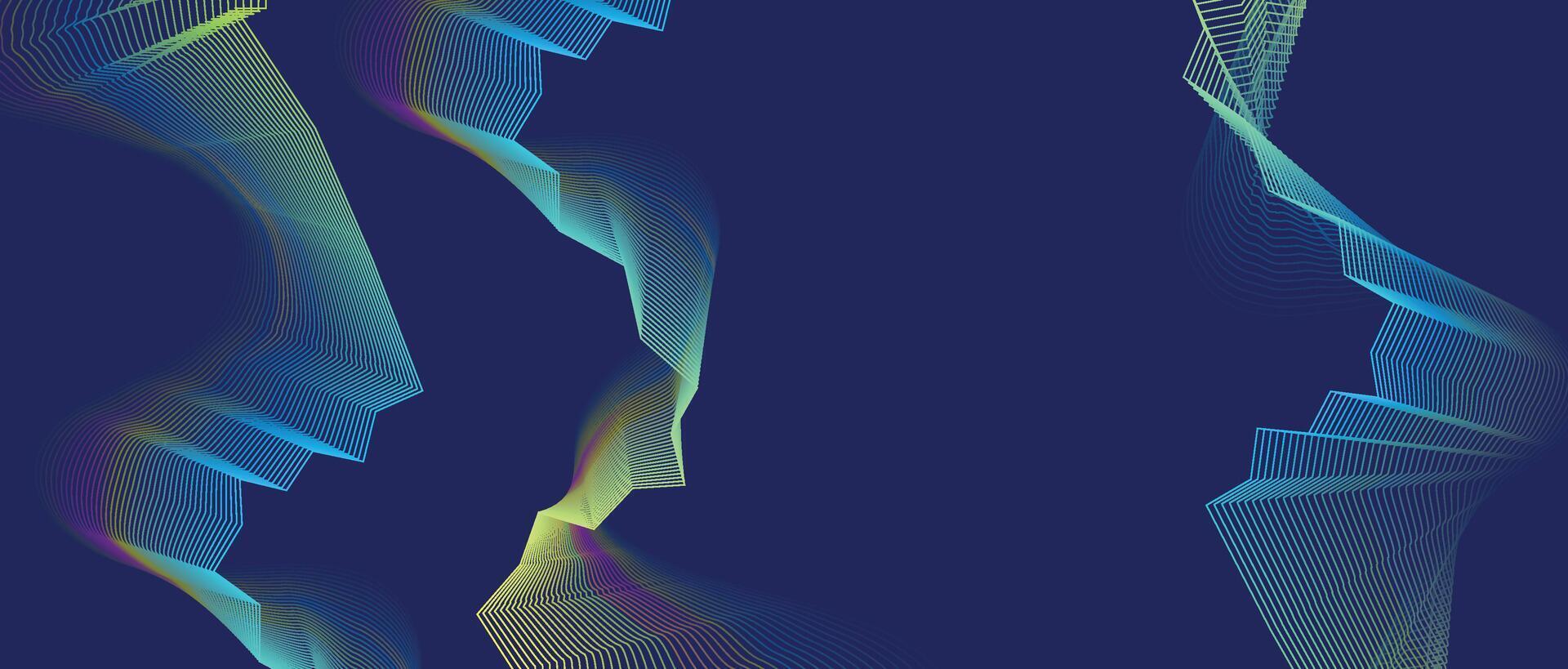 Abstract mesh lines and particle technology design with colorful gradients for digital background and modern creative concepts vector