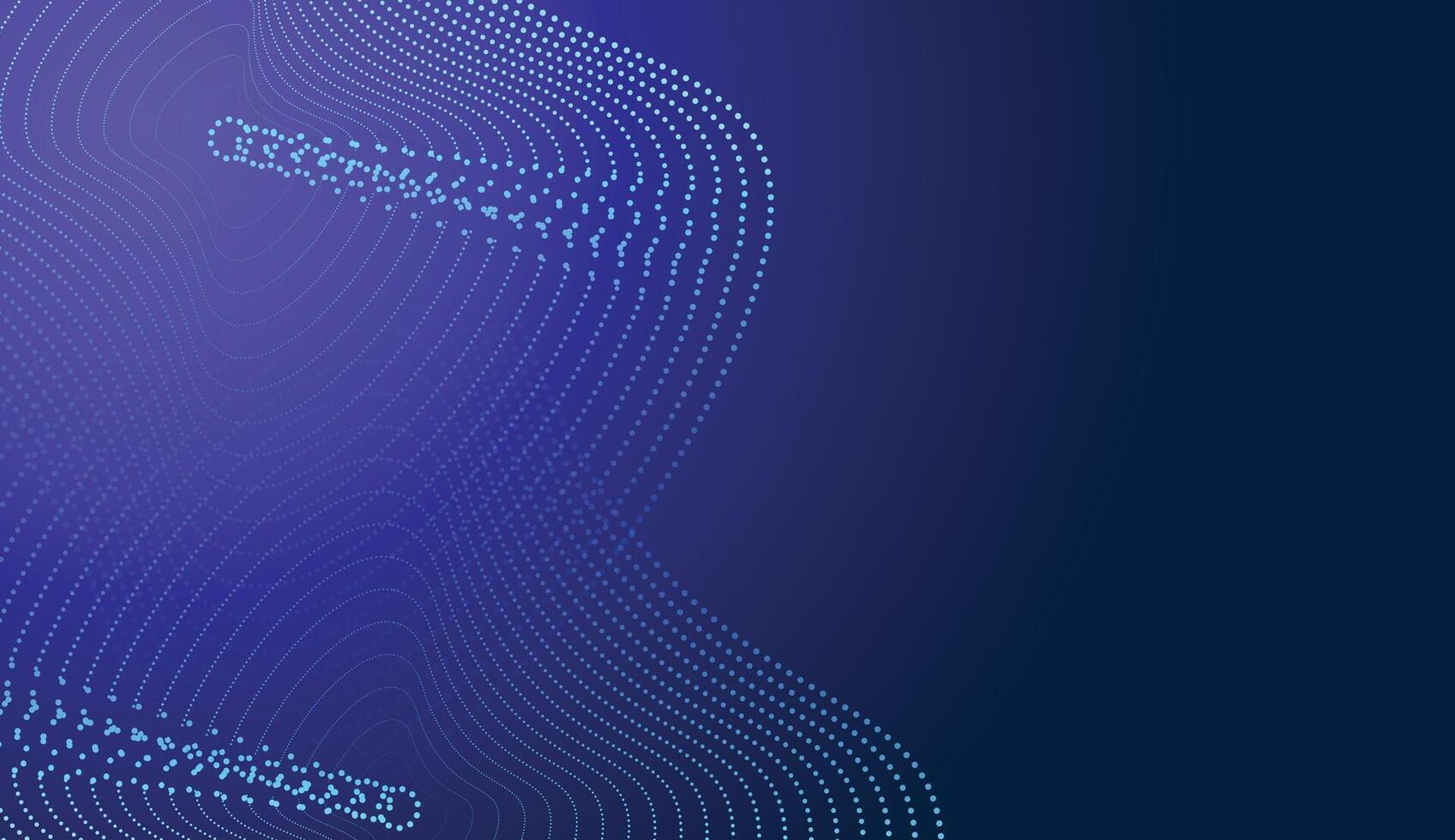 Abstract digital background with dynamic purple wave lines and a small portrait image in the corner, ideal for creative and tech projects vector
