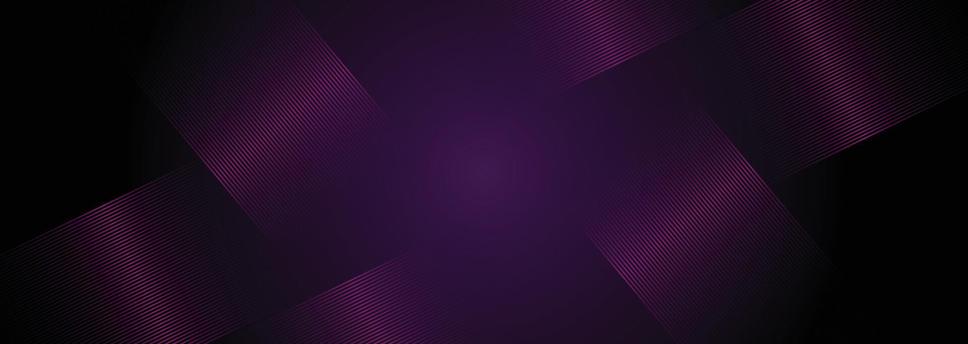 Dark purple-pink gradient background with glowing lines, geometric shapes, and dynamic waves for digital art and design vector