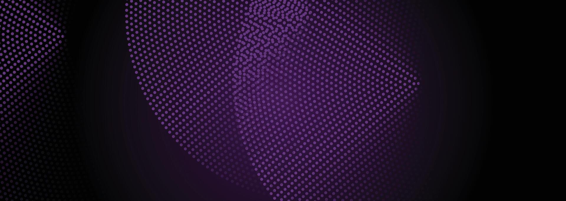 Abstract glowing particle stream with purple background for digital technology design and information technology visual concept vector