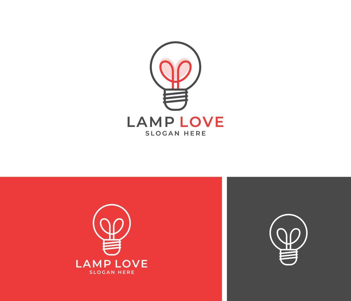 LampLove Logo Design Consept Inspiration vector