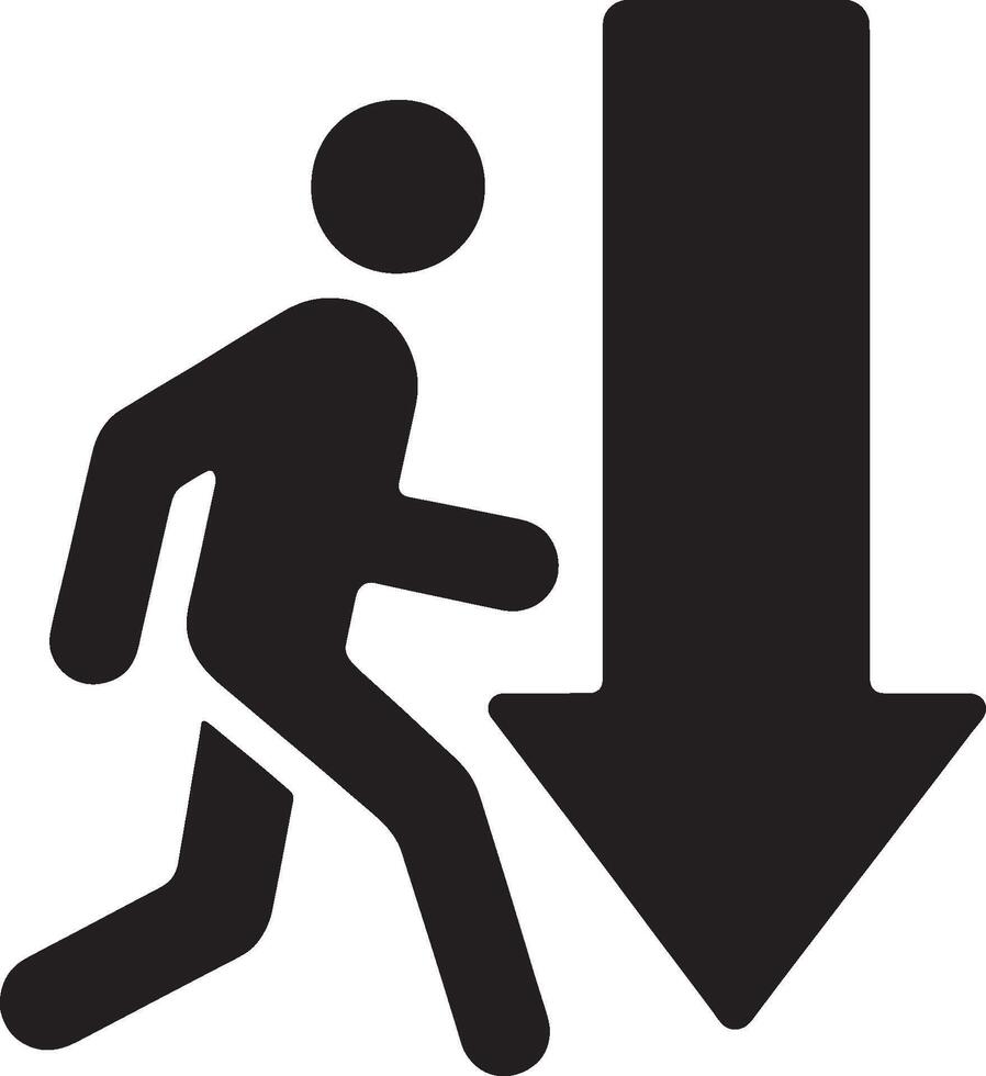 Man silhouette with downward arrow design vector