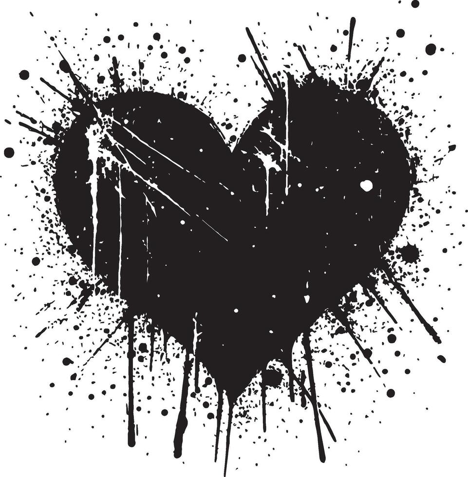 Black and White Heart Shape Design vector