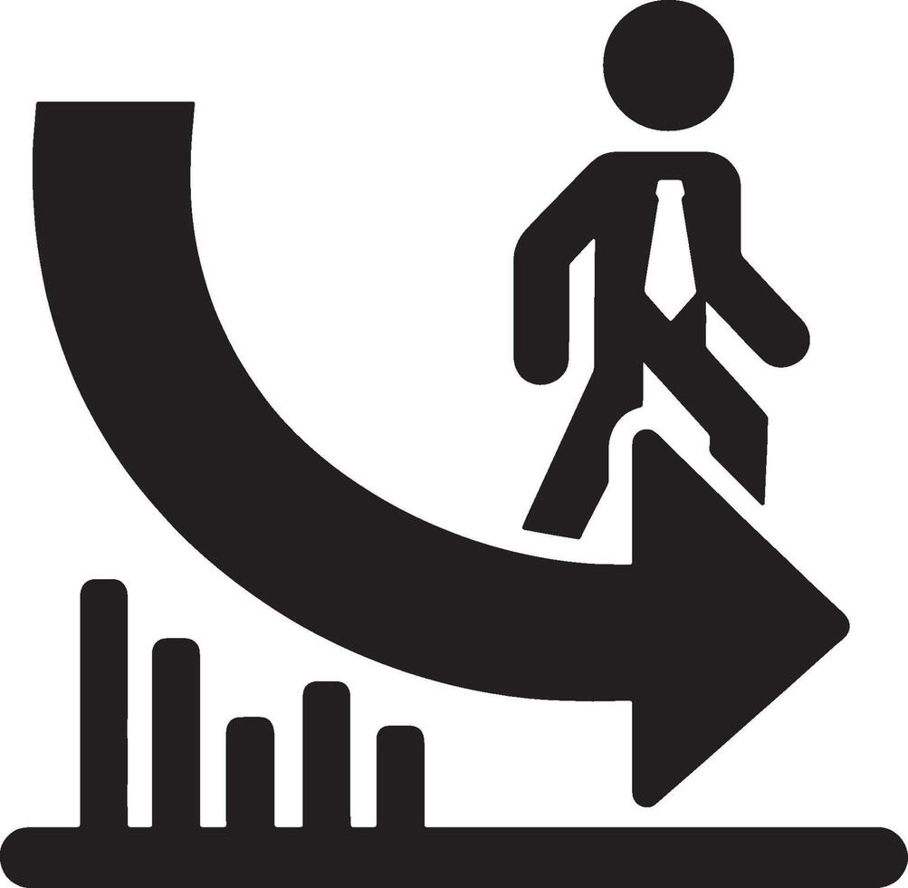 Man silhouette with arrow for decrease theme vector