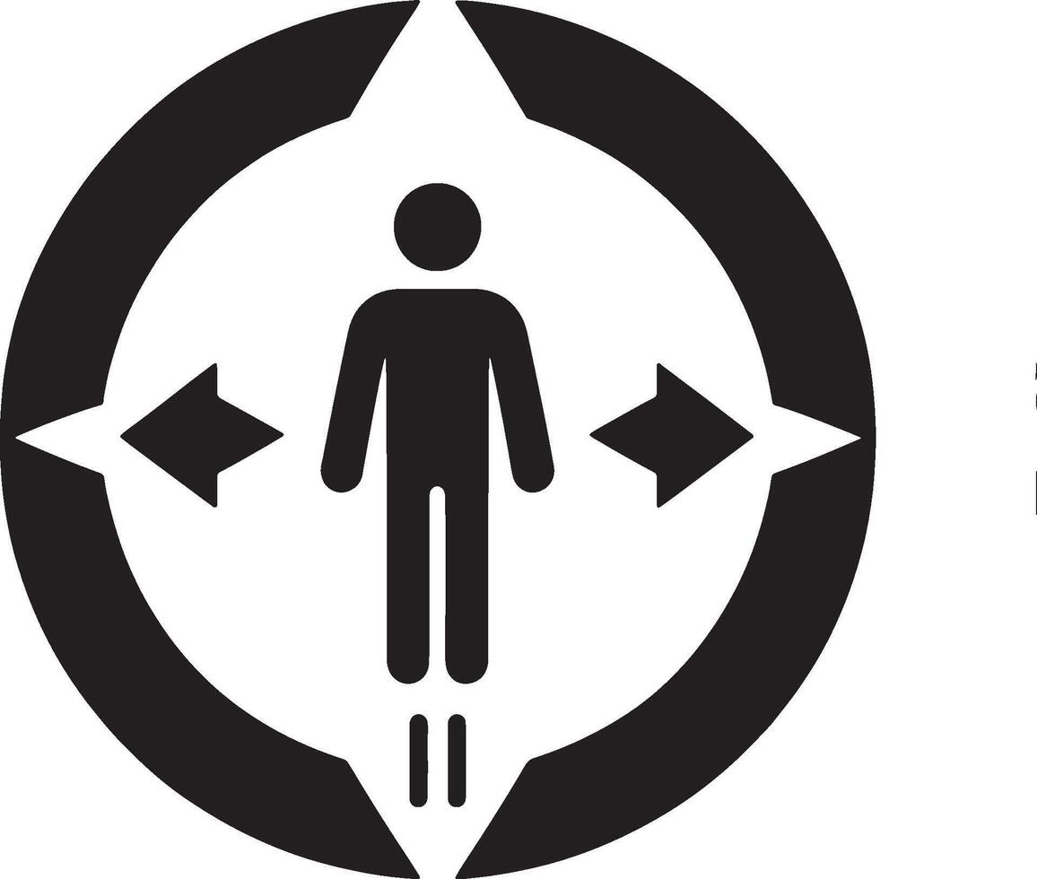 Arrow and man silhouette business concept vector