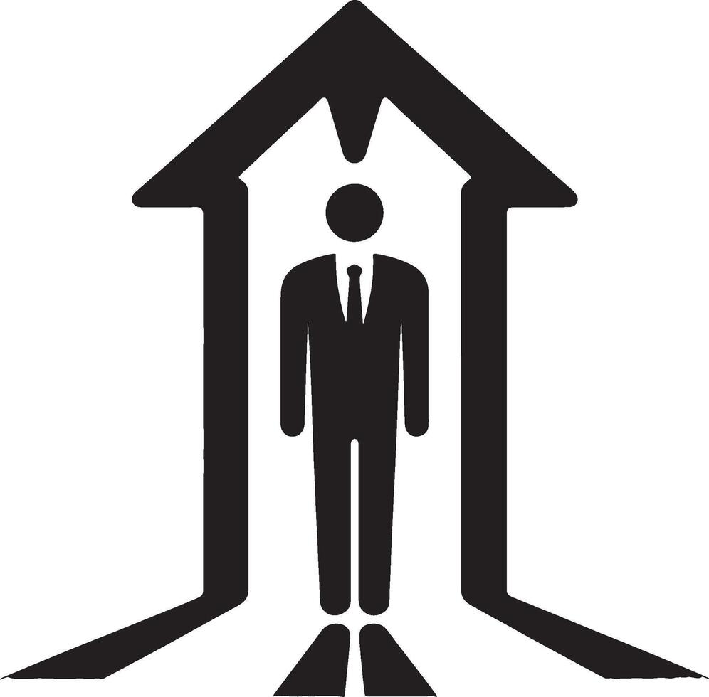 Male Figure with Ascending Arrow Progress Illustration vector