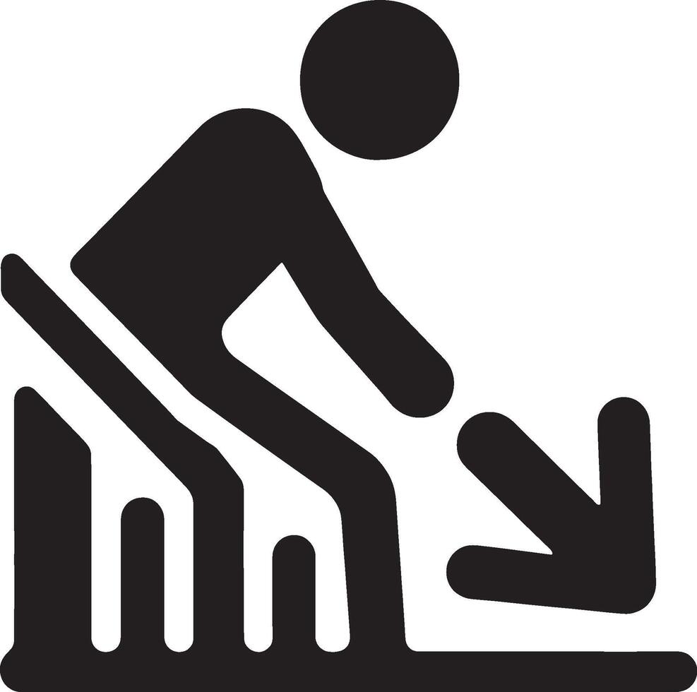 Arrow pointing down with man figure design vector