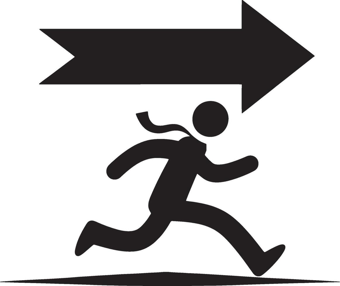 Man walking towards arrow direction vector