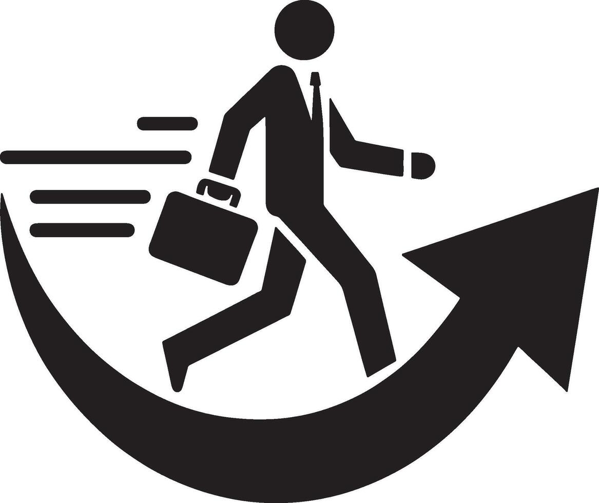 Man icon with upward arrow for progress and development vector