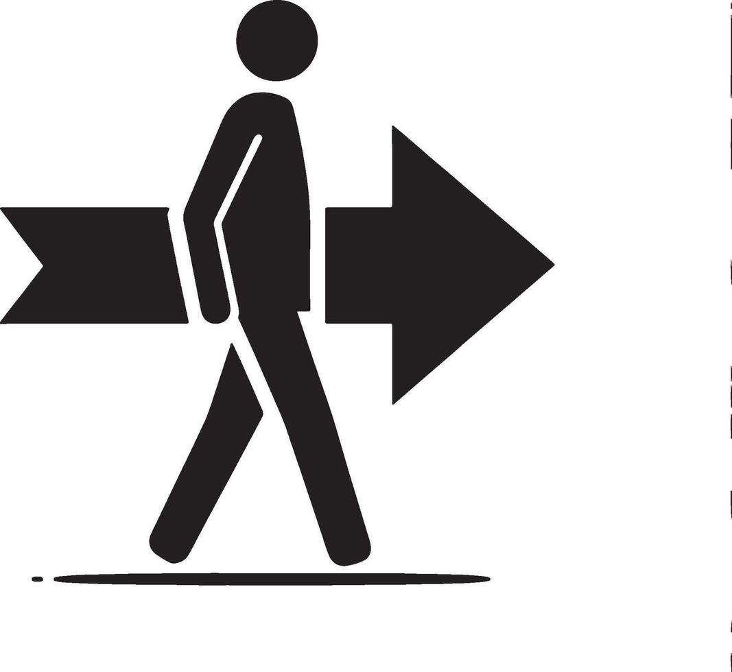 Arrow leading man silhouette design vector