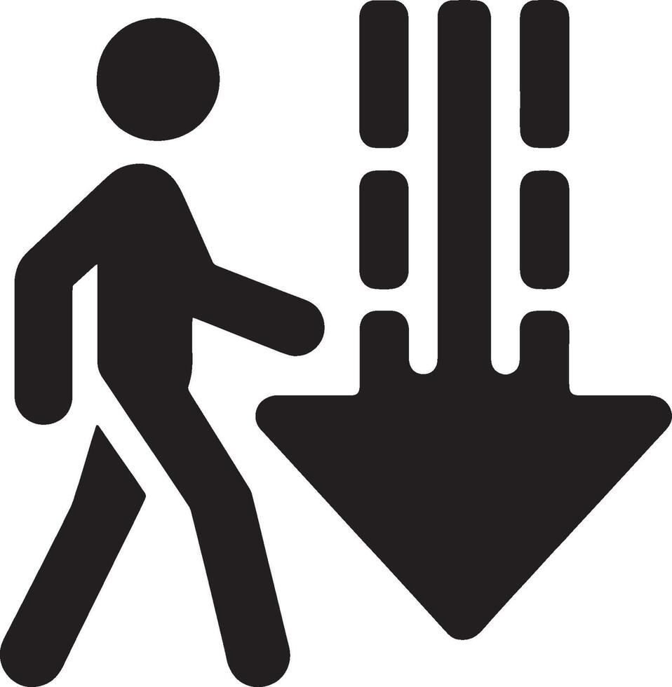 Man silhouette and decrease arrow concept vector