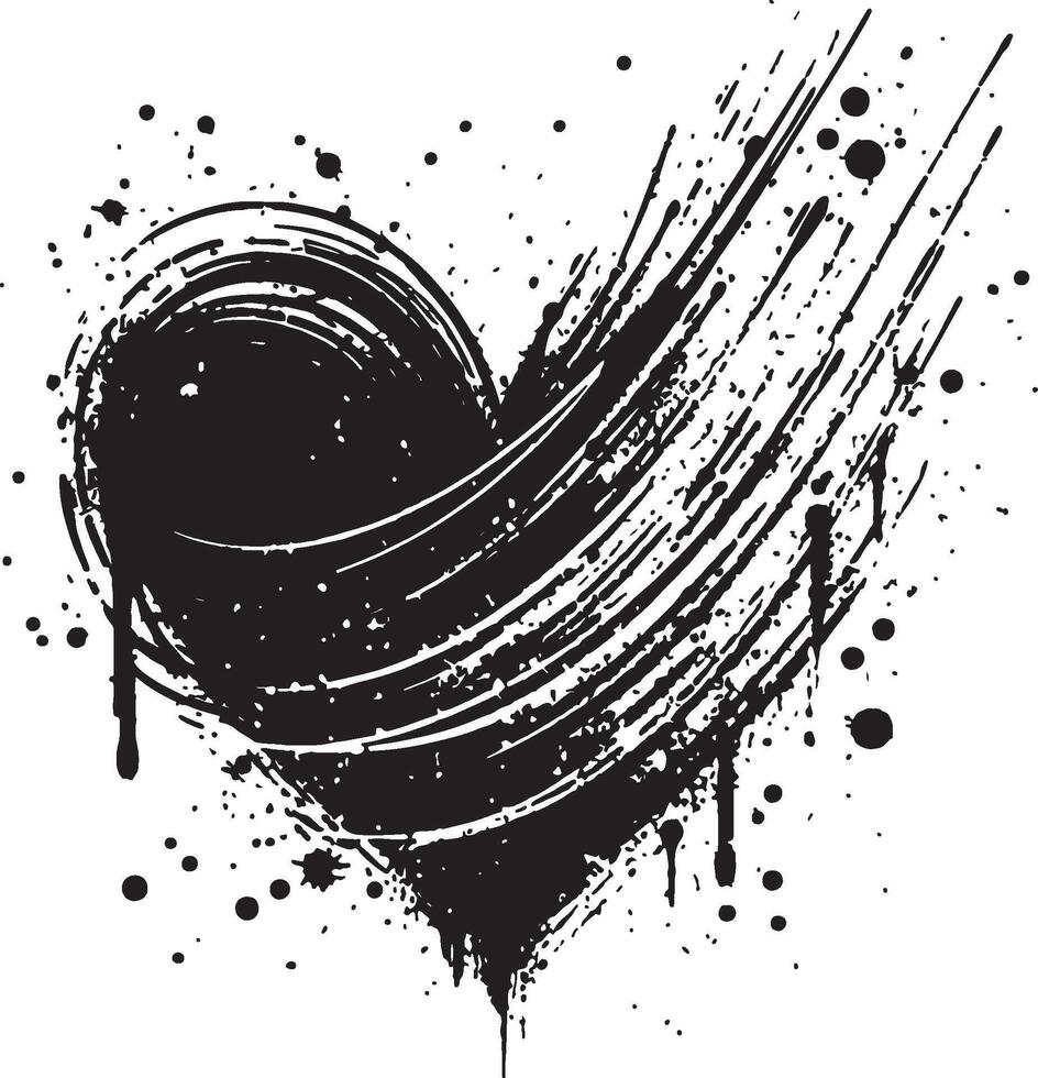 Elegant Heart Silhouette Illustration for Love Concepts vector