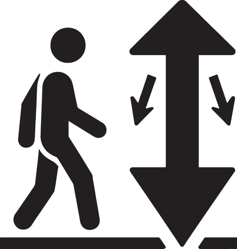 Man silhouette and rising arrow for achievement theme vector