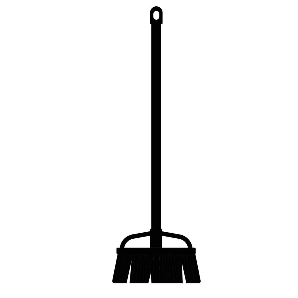 Broom Silhouette. Black and White Icon Design Elements on Isolated White Background vector