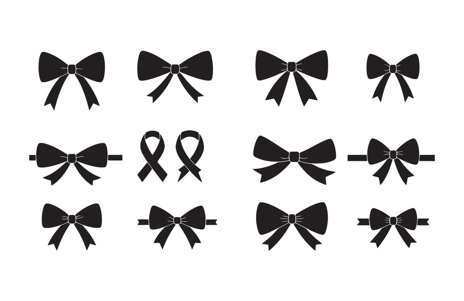 Elegant Gift Wrap Ribbon Bow Set vector