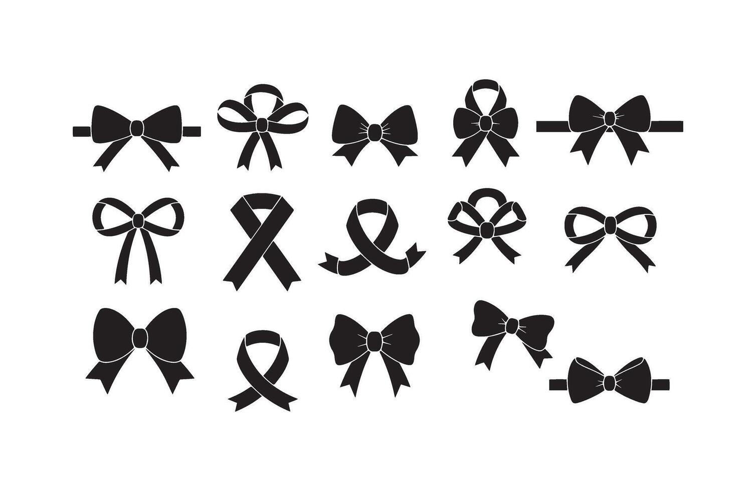 Elegant Bow Ribbon Design Bundle vector