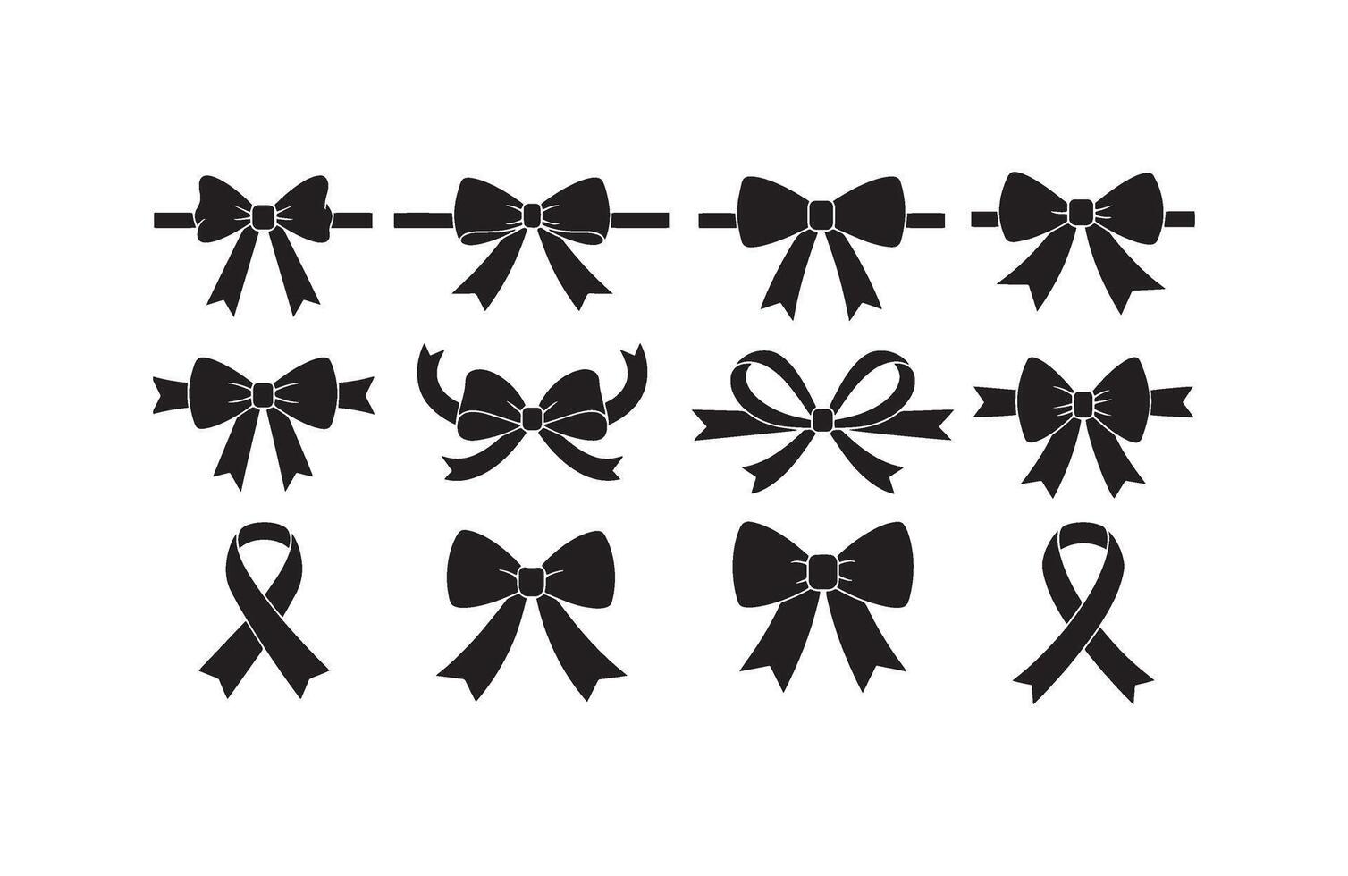 Ribbon Bow Design Collection Bundle vector
