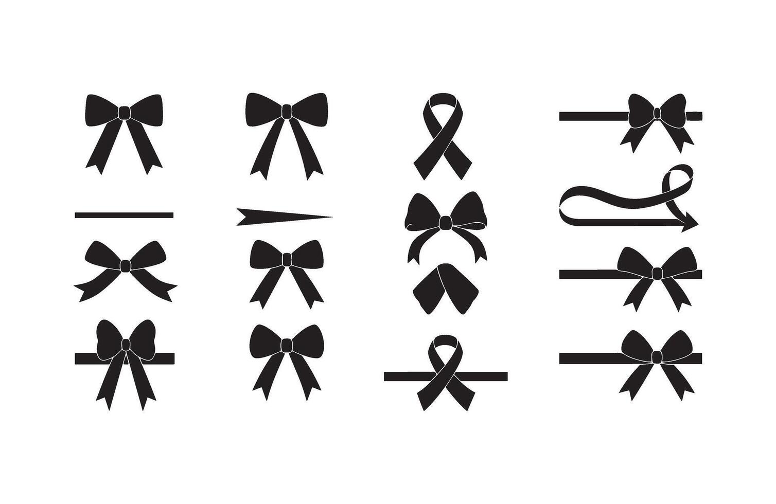 Decorative Bow Ribbon Bundle Shapes vector