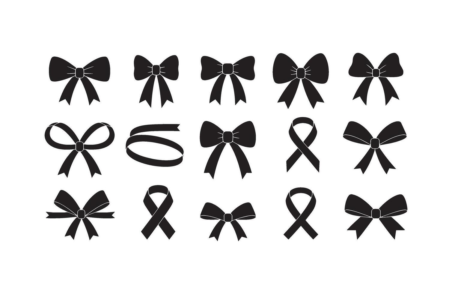 Decorative Bow Ribbon Art Bundle vector