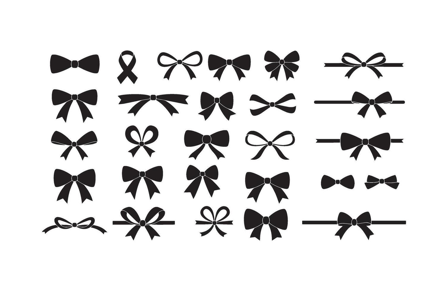 Minimalist Ribbon Bow Design Collection vector