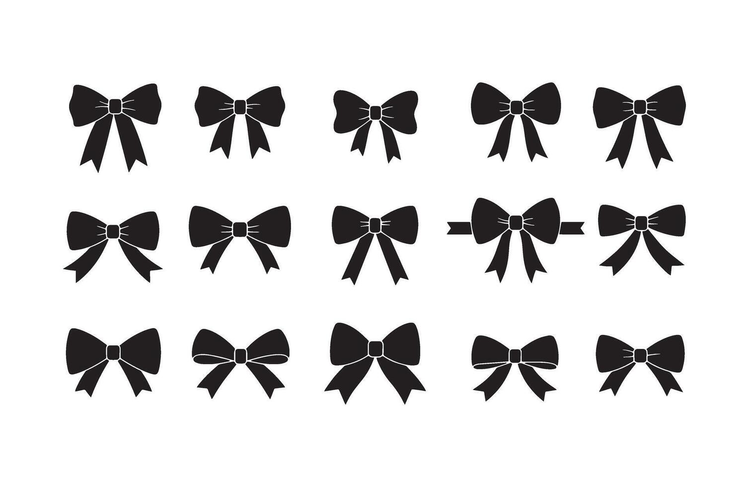 Black Ribbon Bow Design Bundle vector