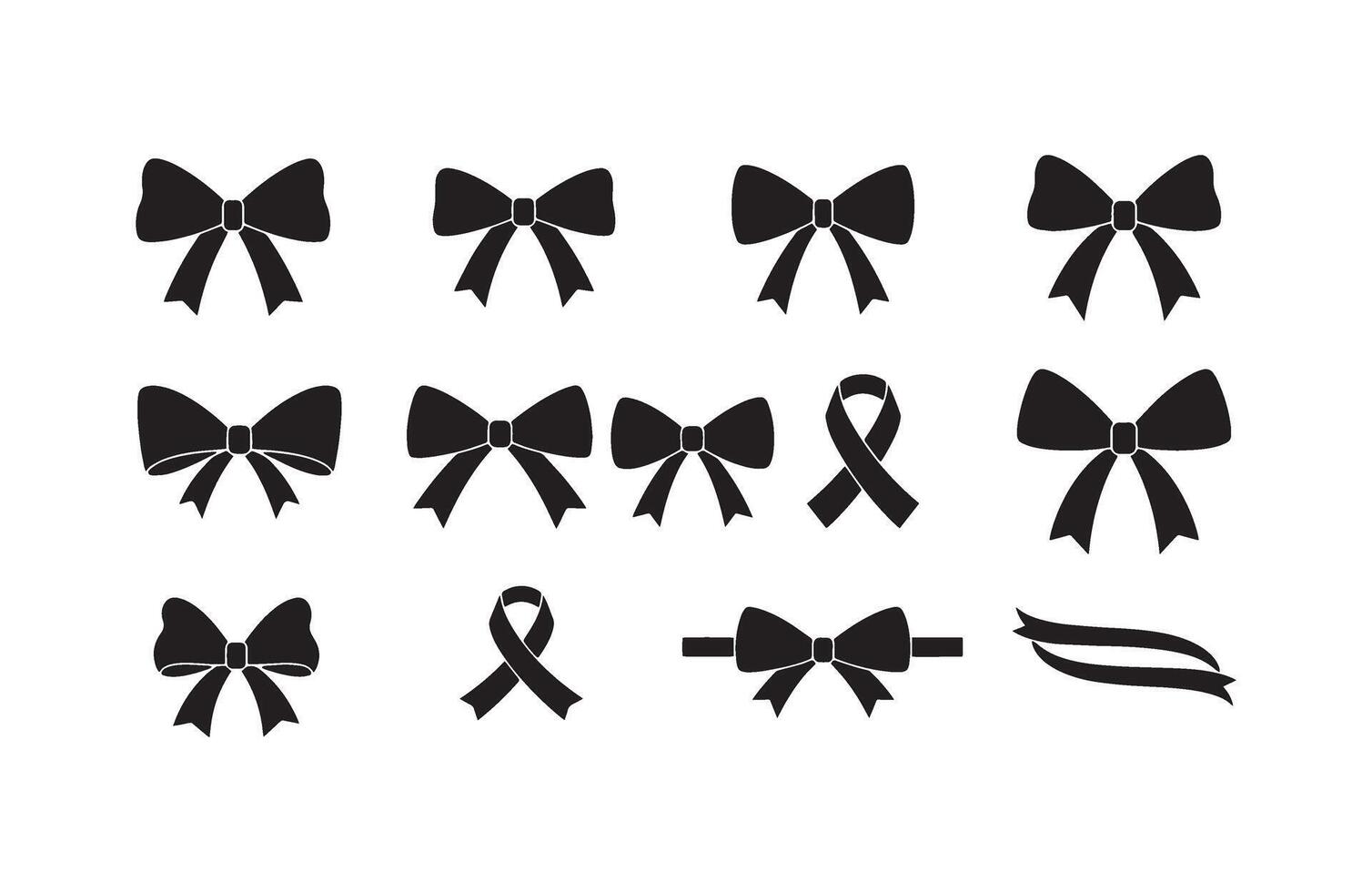 Creative Ribbon Bow Shape Designs vector