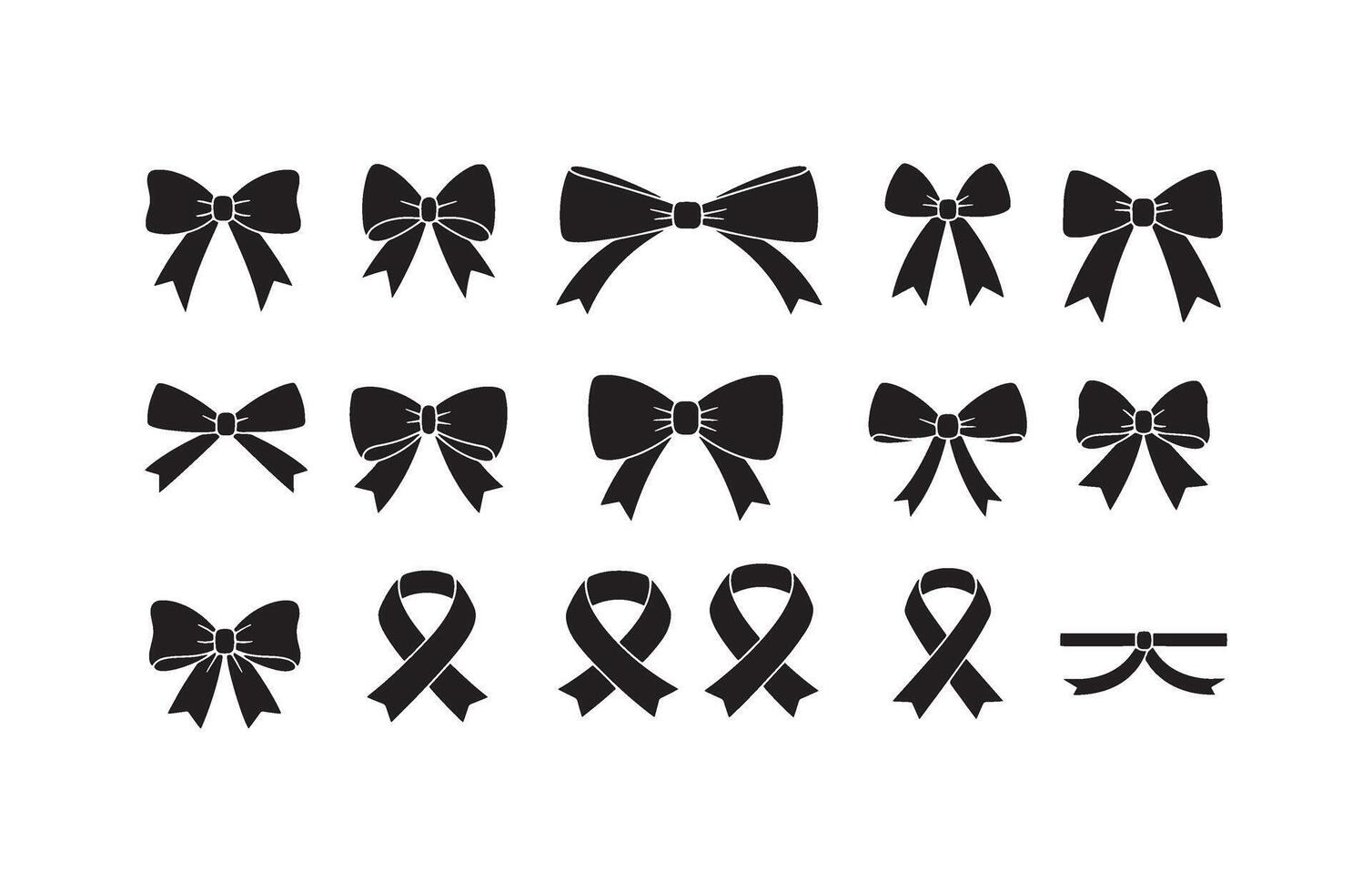Stylish Ribbon and Bow Art Bundle vector