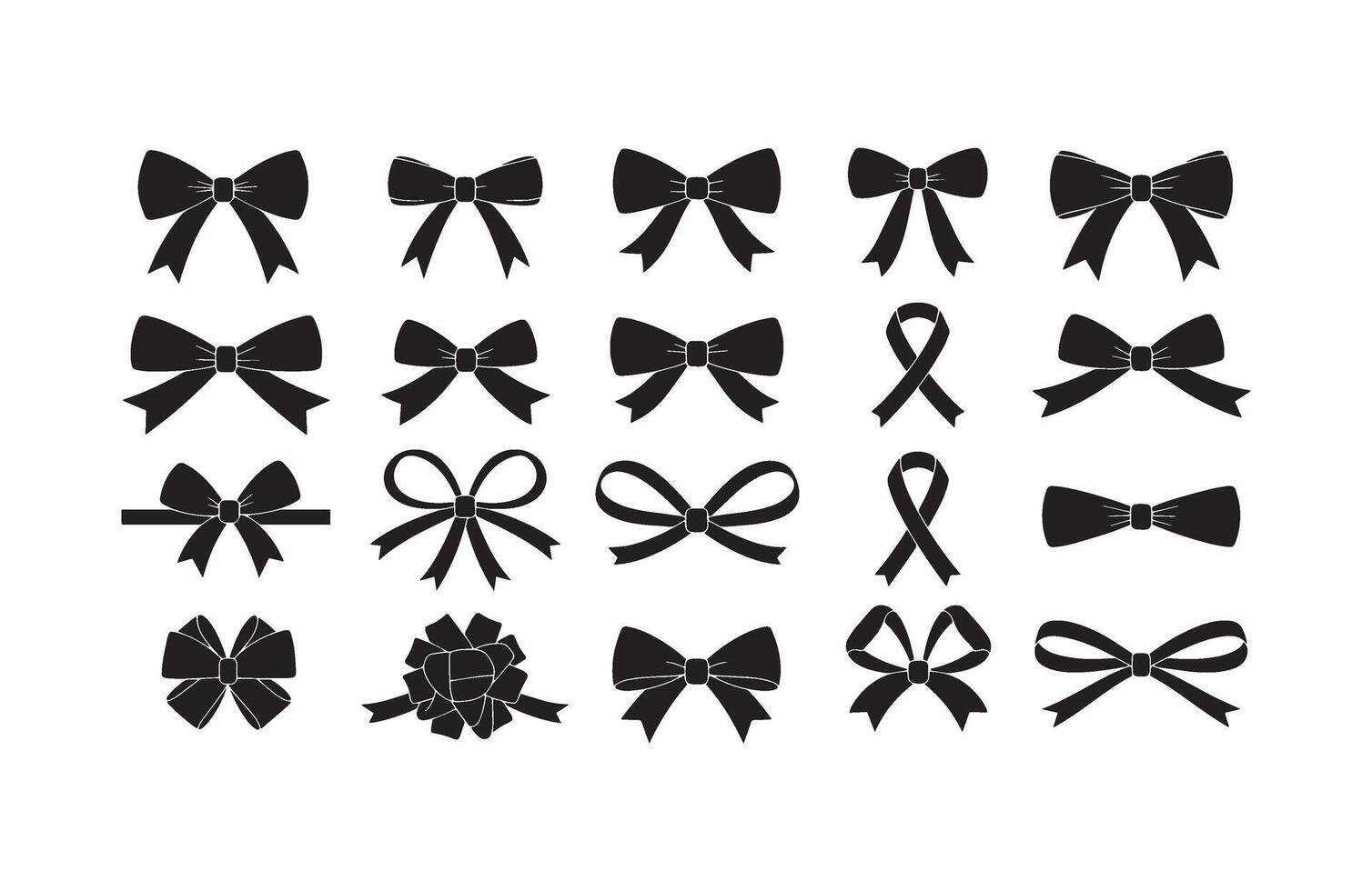 Classic Bow Ribbon Graphic Collection vector