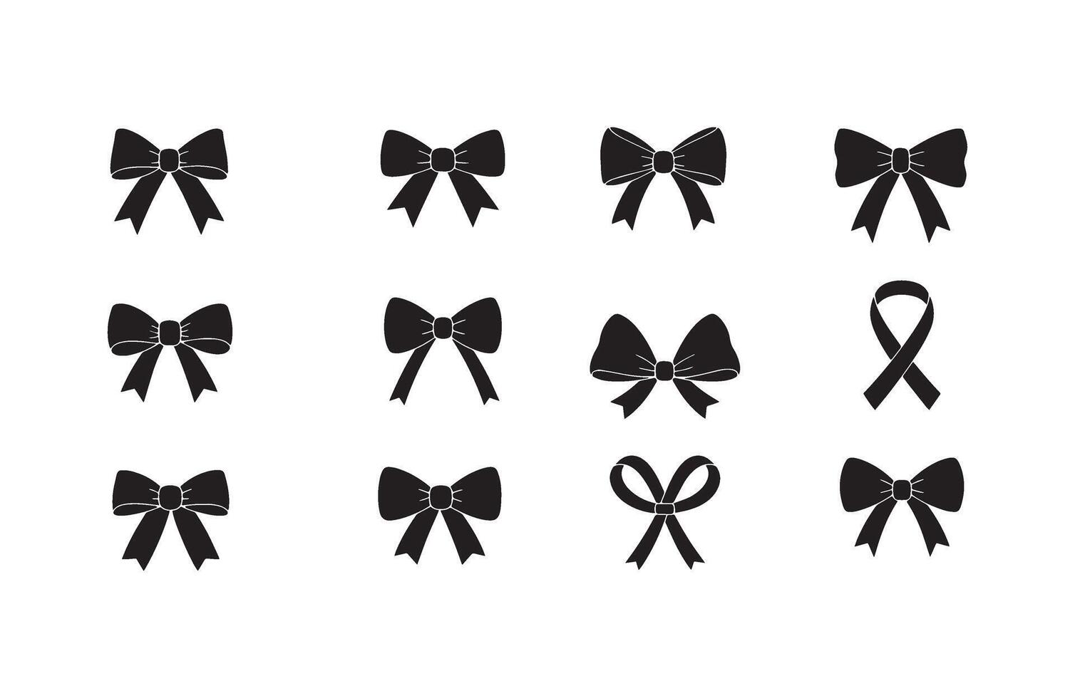 Elegant Bow Ribbon Graphics Set vector