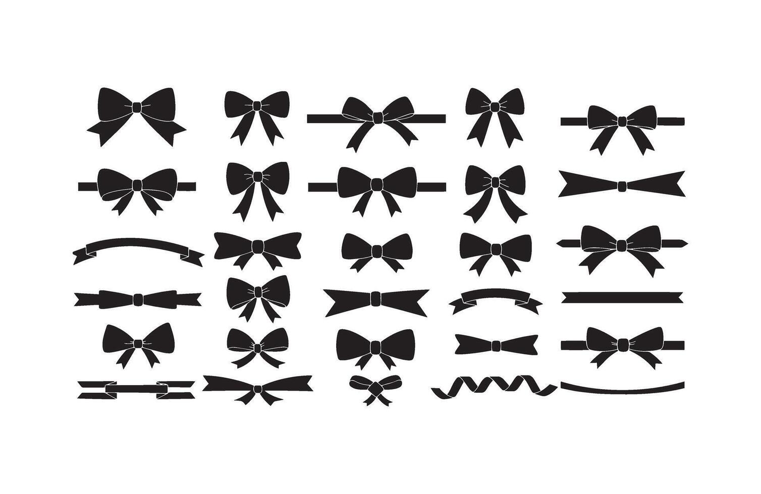 Minimalist Ribbon Bow Bundle Pack Graphics vector