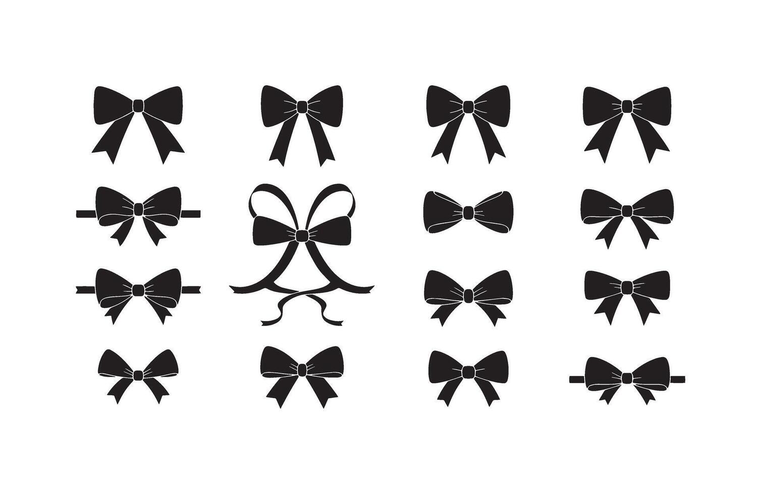 Stylish Bow Ribbon Art Graphic Set vector
