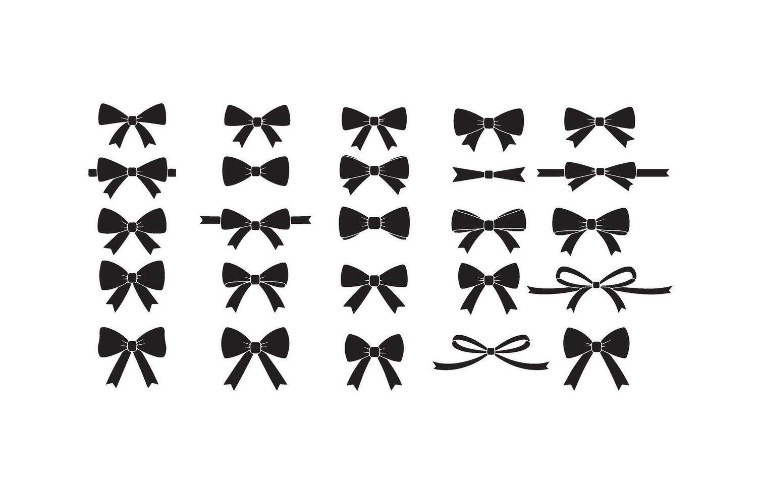 Elegant Black Bow and Ribbon Design Bundle vector