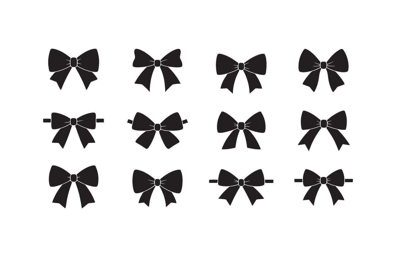 Creative Bow Ribbon Shapes Collection vector