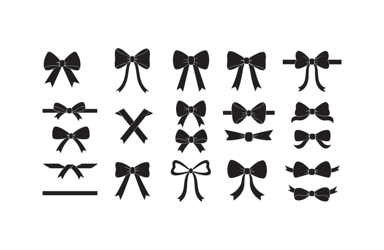 Decorative Ribbon Bow Art Bundle Pack vector