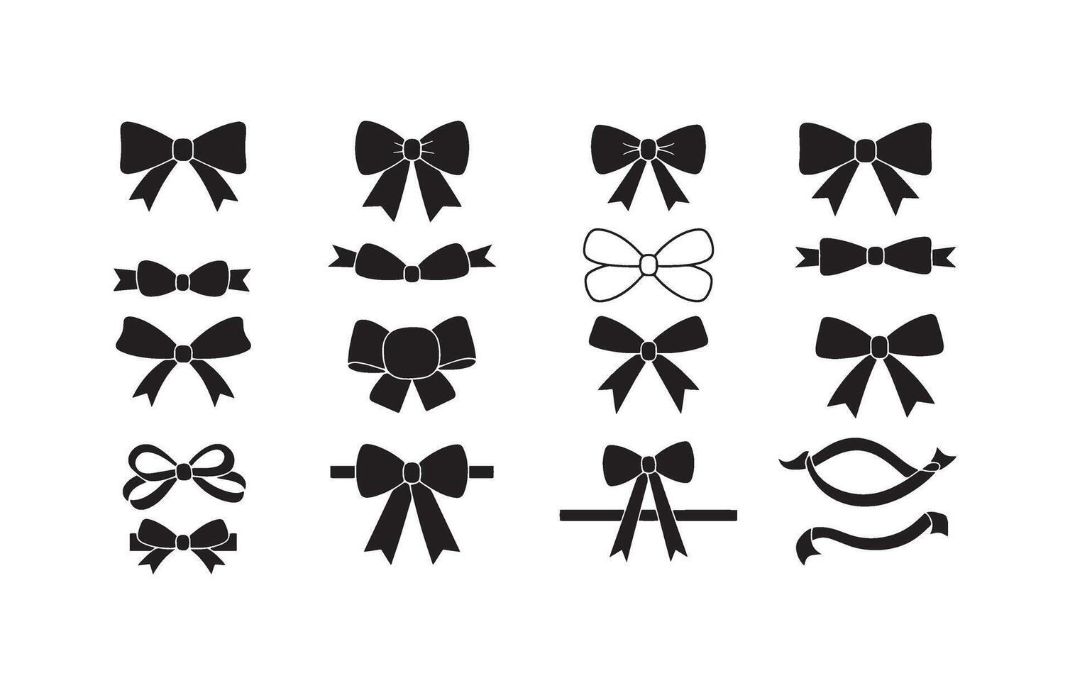 Creative Ribbon Bow Bundle Pack Designs vector