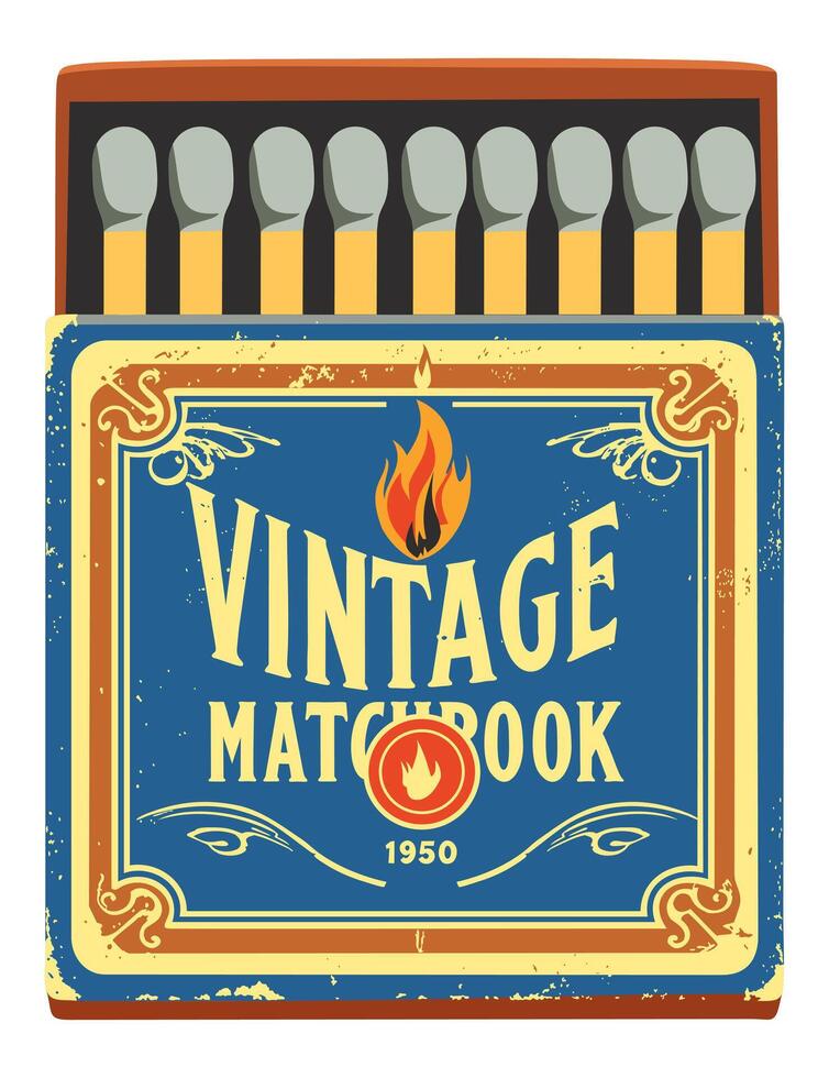 Vintage package with matches. isolated illustration vector