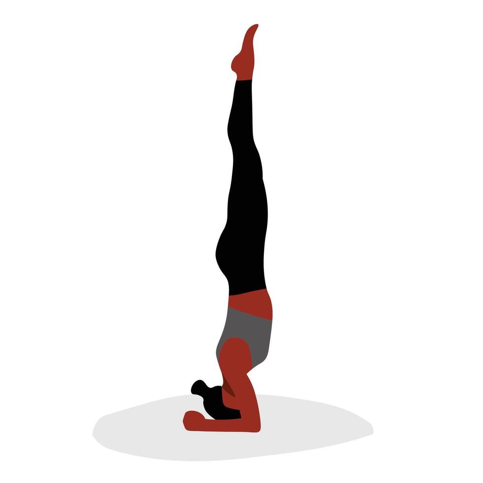 Black woman practicing yoga in elegant line art vector