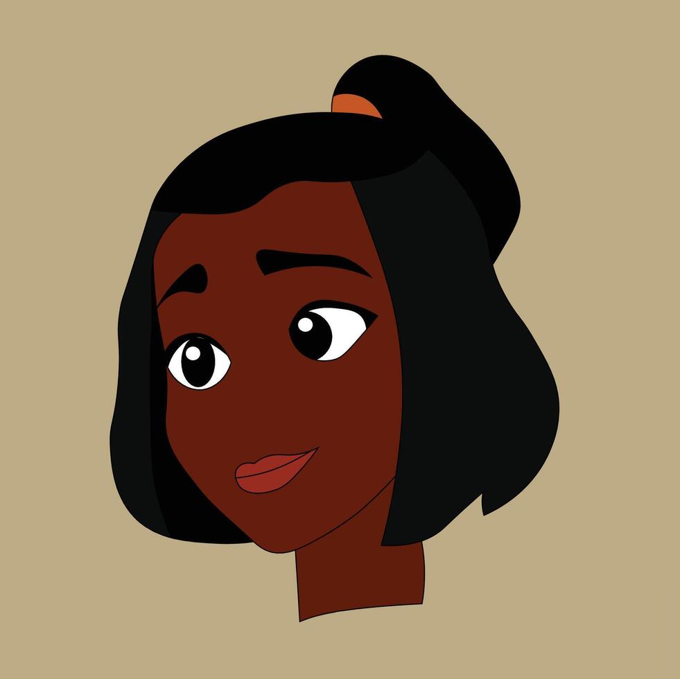 Modern black girl in elegant portrait vector