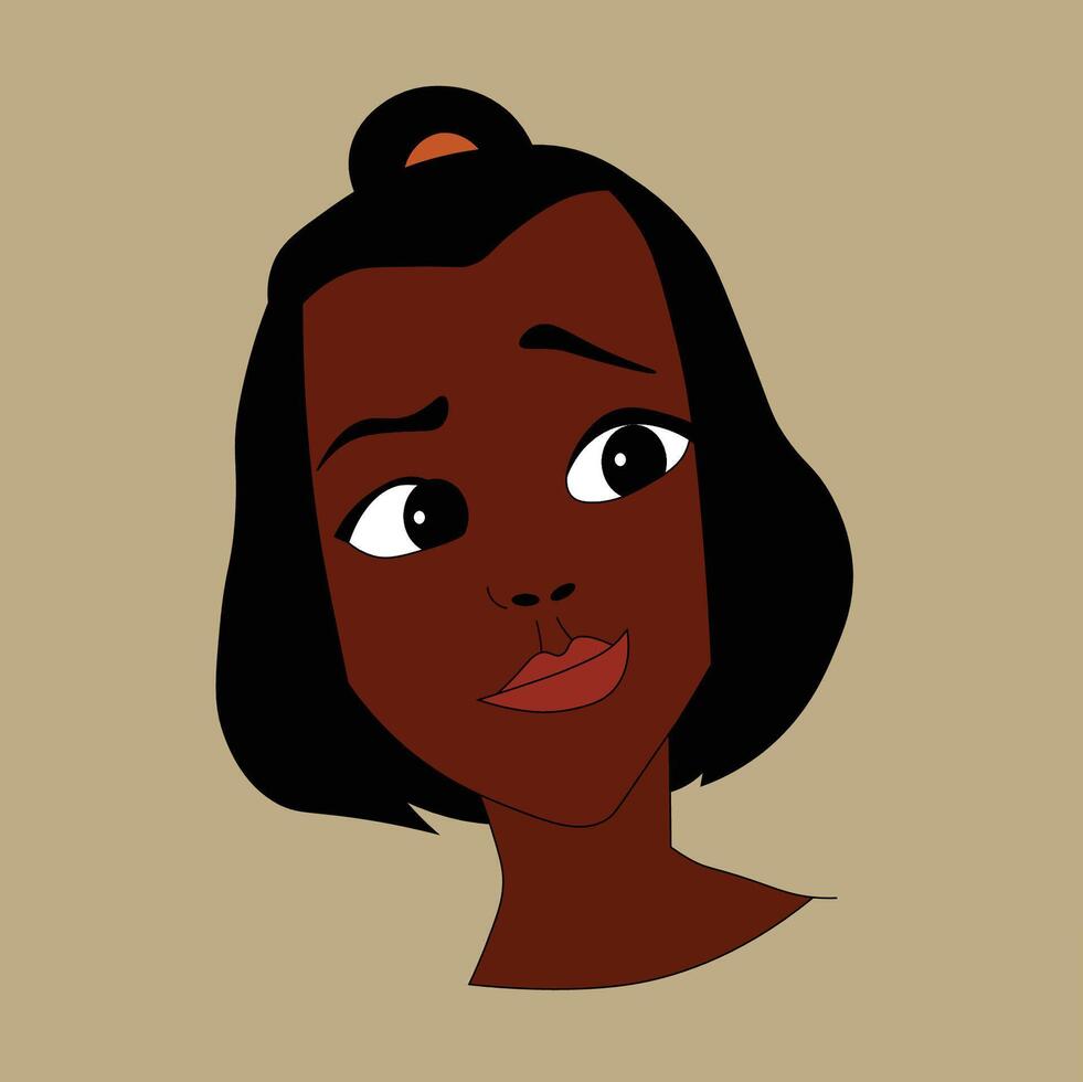 Modern black girl smiling vector