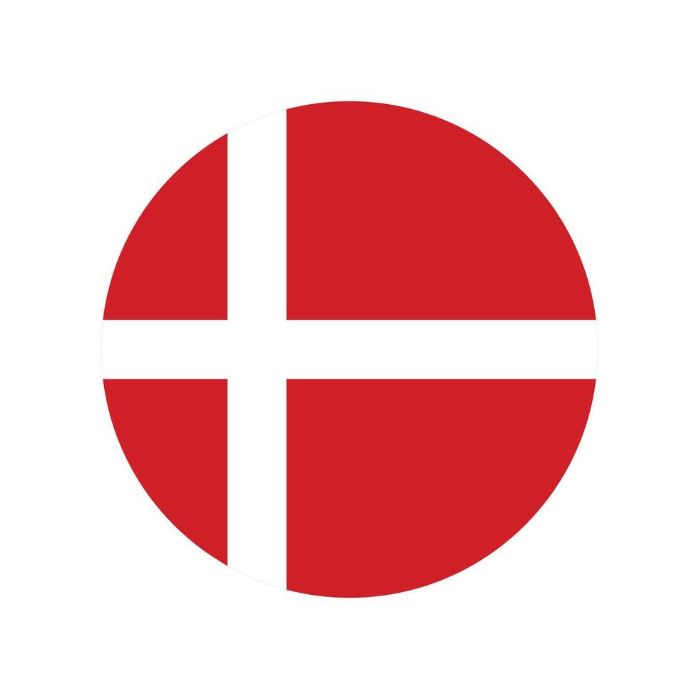 The national flag of Denmark. Circular flag of Denmark. Denmark flag . A symbol of national pride and heritage. Official colors, Kingdom of Denmark. vector