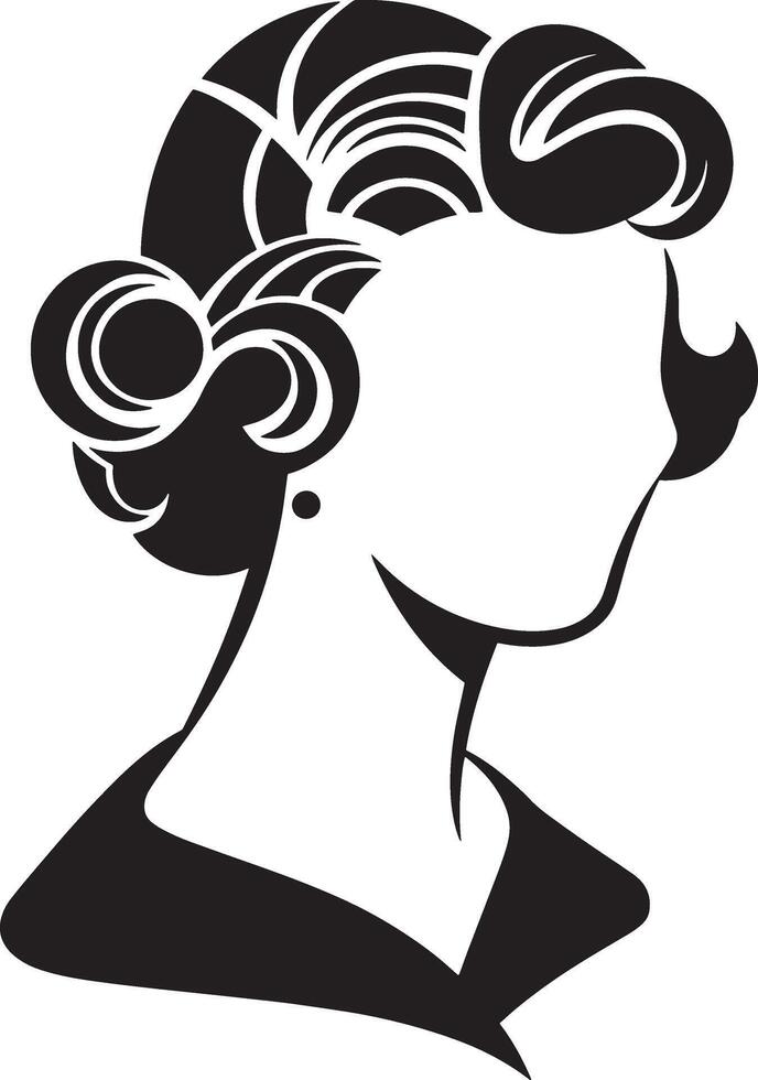 Classy Woman Silhouette Icon Elegant Fashion Model Beauty Salon Branding Logo Print Art vector