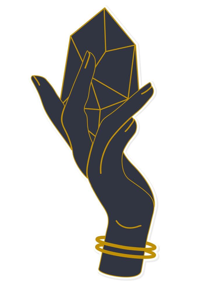 Witch hand sticker. Mystical style illustration. Trendy and occult-inspired bohemian style icon vector