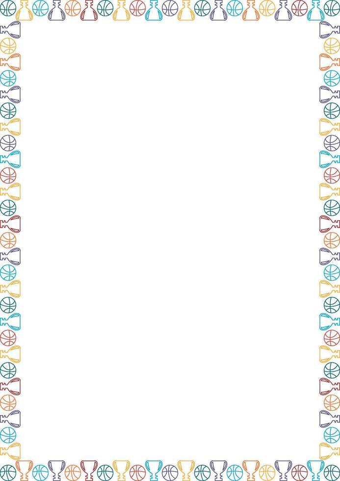 Basketball game frame. Colorful design for players template. Frame with empty space vector