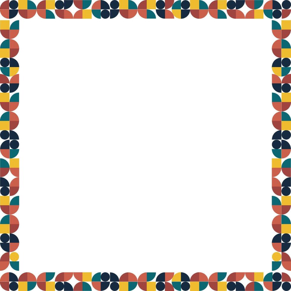 Colorful stylish geometric empty square frame. frame for text. Modern Art baby shower graphic vector
