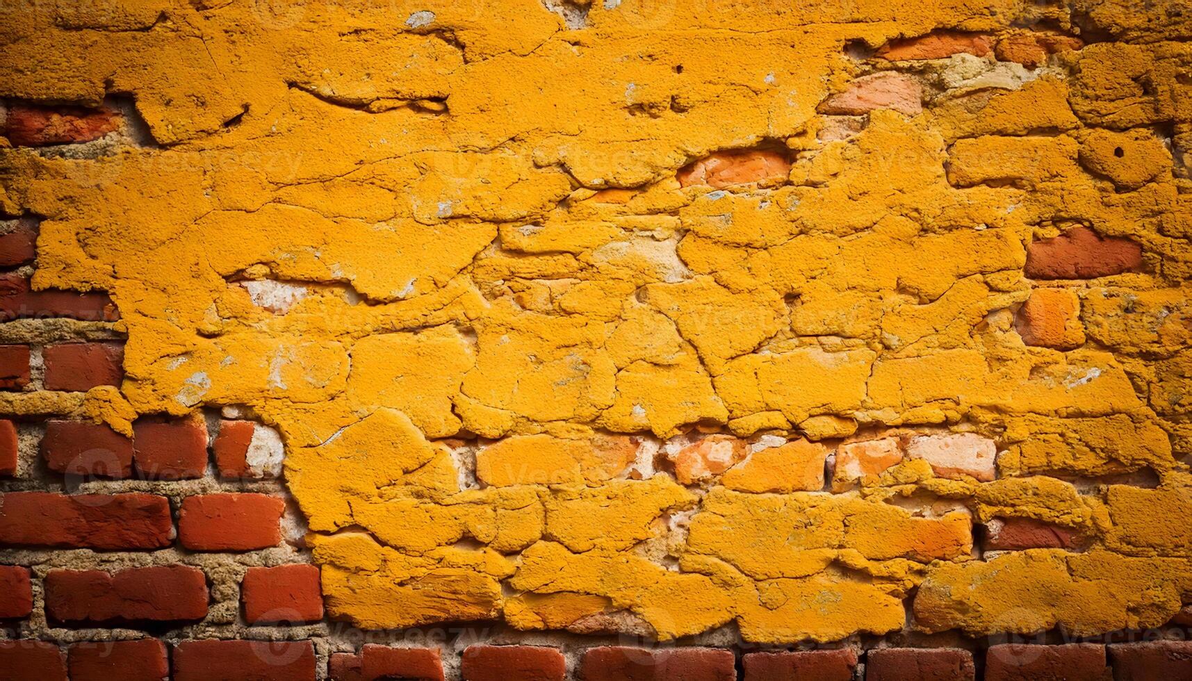 Cracked Orange Wall Texture photo